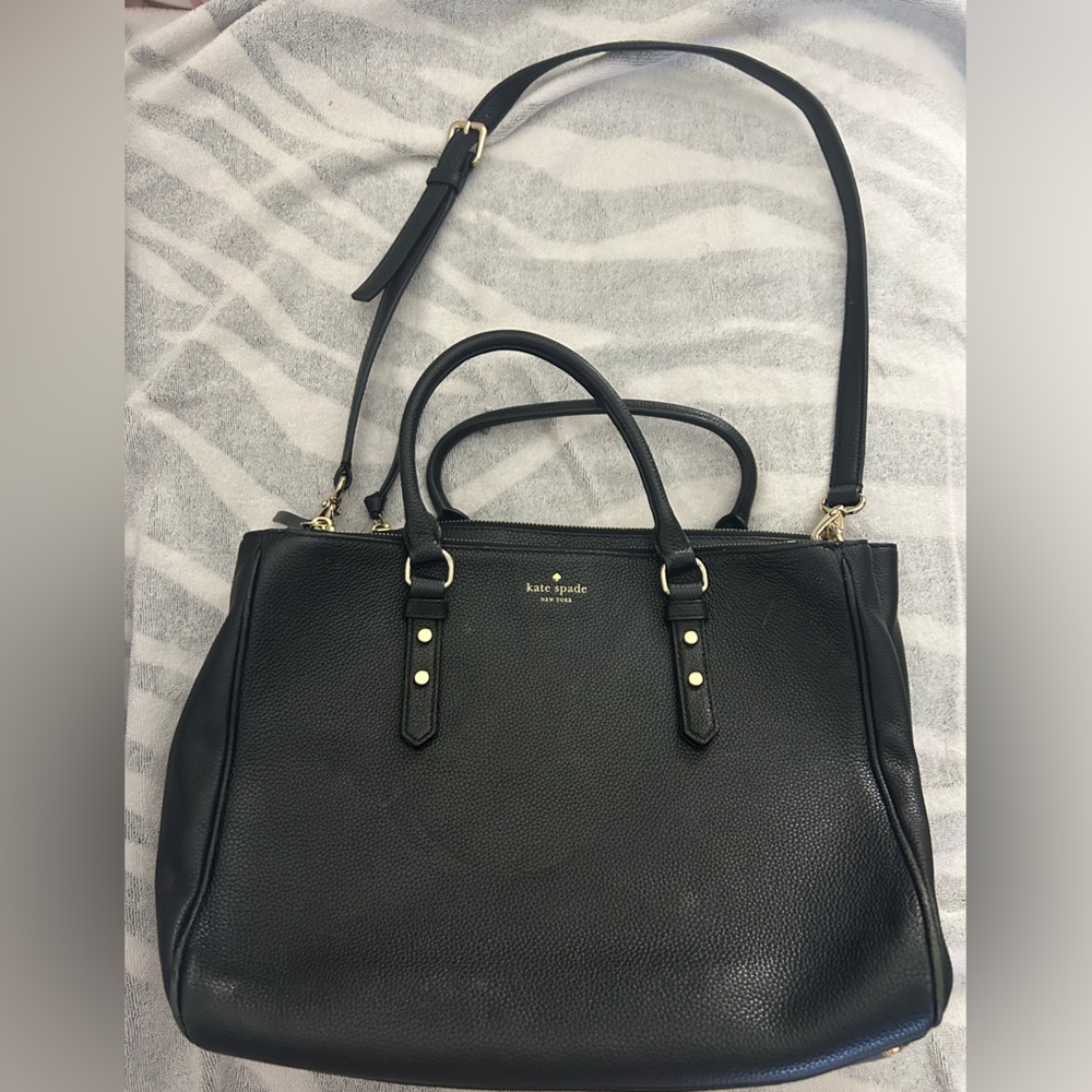 Kate Spade Black Leather Tote Bag